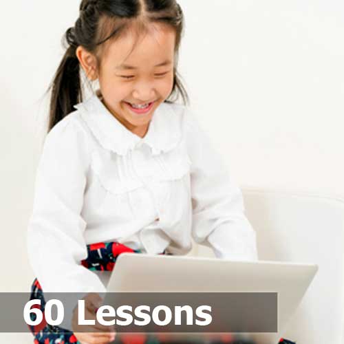 A young Asian student learning English online with Native Teacher ESL. P1-60